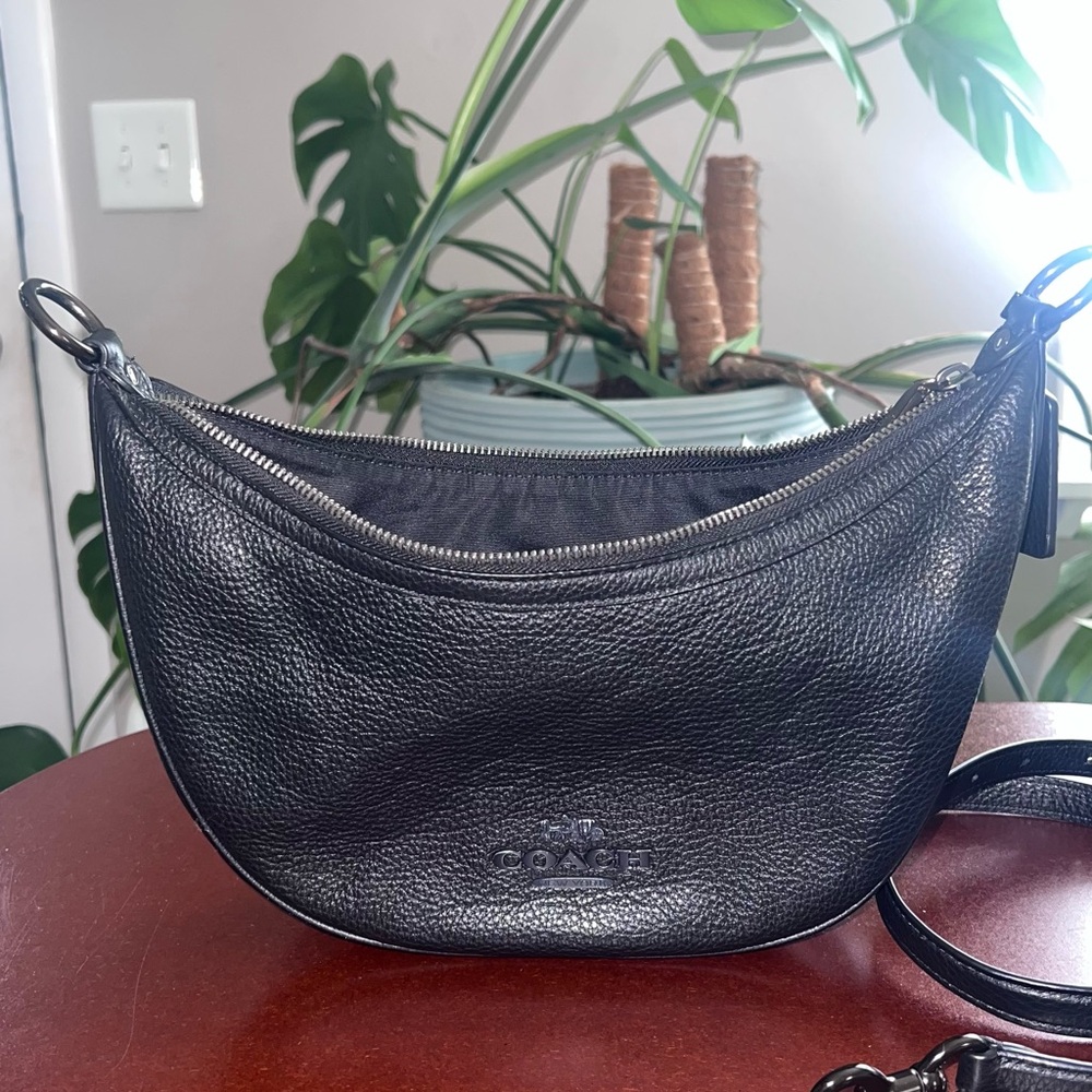 Coach Black Pebbled Leather Shoulder Bag